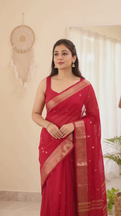 Women's Beautiful Sequin Work Linen Saree